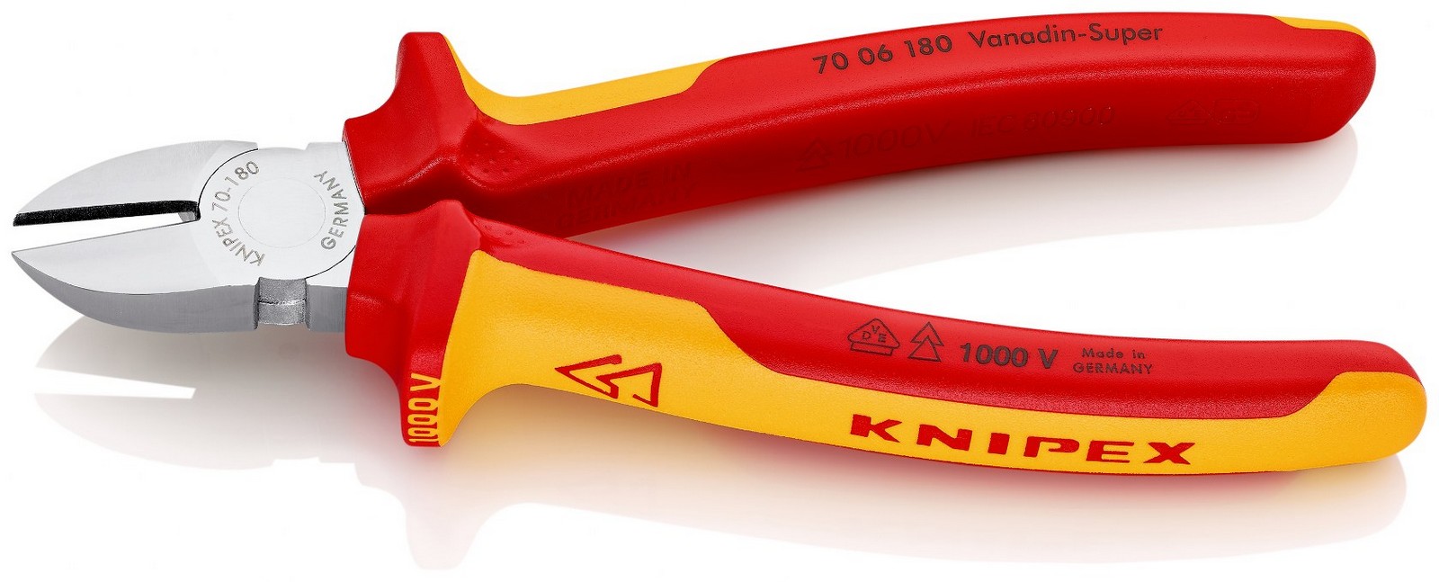 Knipex 70 06 180 Bočne sečice izolovane, VDE, hromirane 180 mm (70 06 180)